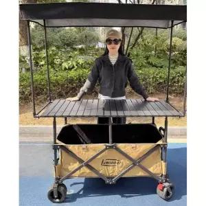 캠핑 카트 접이식 웨건 리프팅 지붕 테이블 폴딩 수레 캐노피