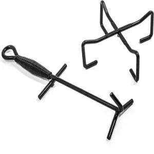 캠프 주철 더치 오븐 뚜껑 터 및 접이식 마감 스탠드는 트리벳 프라이팬 홀더로 사용할 수 있습니다