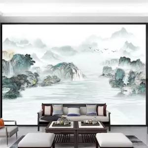 거실 블라인드 인테리어 풍경화 커튼 창문 동양산수화 콤비 전동 마일드형