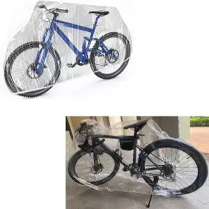 YehVeh 2 팩 자전거 커버 일회용 투명 PEVA 경량 빗물 야외 방수 먼지 실내 보관 전기 Ebike 산악 도로