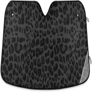 오렌콜 블랙 레오파드 자동차 앞유리 아프리카 동물 피부 프린트 접이식 UV 레이 선바이저 프로텍터