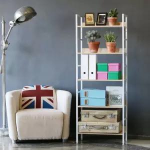 슈마켓 이지심플 책장겸용 선반 5단 화이트 오픈 서재쪽이 모듈 모듈형