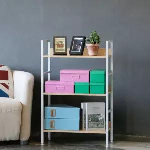 슈마켓 이지심플 책장겸용 선반 3단 화이트 오픈 서재쪽이 모듈 모듈형