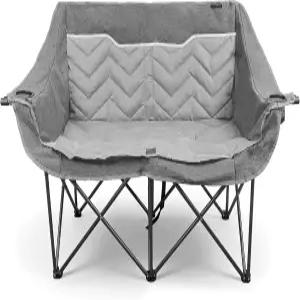 더블 캠핑 의자 소파 2인용 성인 접이식 패딩 러브시트 잔디 모닥불용 야외 캠프 거실용 휴대용 실라 2인승