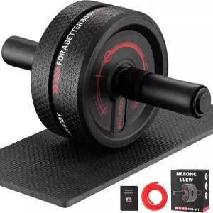 NESOHC-LLEW Ab 롤러 휠 남성/여성용 복부 트레이닝 3.4인치로 넓어짐 고무 트레드 업그레이드 최대 무게