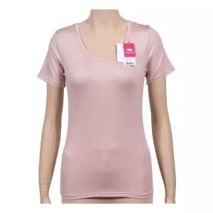 부드러운 여성 반팔 기모 3부내의 상의 신축성좋은