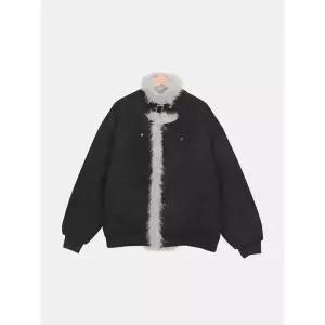 [하프클럽/빌리버스]빌리버스 남자 하이넥 라쿤 무스탕 4온스 누빔 패딩 BMAG003