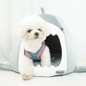 예쁜 강아지 집 파도상어 하우스 (중형그레이) 숨숨숨숨집 고양이 펫하우스 숨숨 텐트 용품 반려동물 애견
