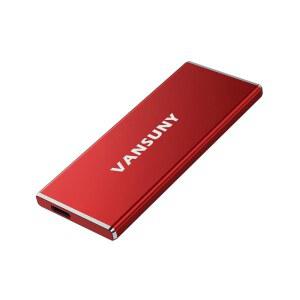 uny 1TB 휴대용 외장 SSD USB 3.1 Gen2 540MB/s 고속 데이터 SSD 외장 하드 드라이브 USB C 메탈 미니 휴대용 외장 솔리드 스테이트 드라이브 빨간색