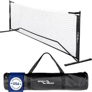 스포츠 스쿼드 10 하프 코트 피클볼 네트 - 쉽고 빠른 설정 딩크 앤 싱글 연습용 휴대용 실내외 놀이용