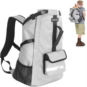 중형견용 FOXFOCUS 반려견 백팩 캐리어 - 4겹 보호 30파운드 미만 방수 조절 가능한 하이킹 수납 포켓 반사