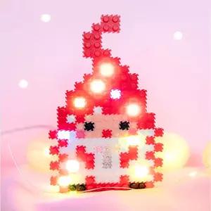 8mm 미니 디폼블럭 캐릭터 도안세트(LED겨울요정레드)블록 크리스마스 단체선물 어린이 방과후미술 공작재