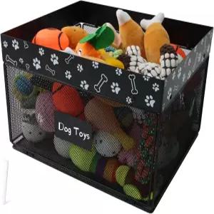Geyecete 개 장난감 통 씹기 방지 금속 상자 애완동물 바구니 대형 정리함 접이식 개인 맞춤형