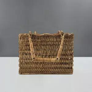 천연 수공예 라탄 사각 피크닉 바스켓 바구니 가구 인테리어 GC539