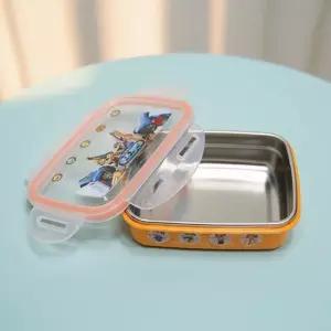 [MSplus] 피크닉 필수품 또봇 파워 이중 사각 도시락 어린이 스텐 식판 유아용 도시락통