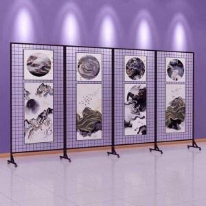 철망 이동식 전시대 파티션 칸막이 네트망 스탠드 진열대 접이식