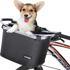 반려동물 쇼핑 통근 캠핑 및 야외용 COFIT 분리형 자전거 바구니 다목적 핸들바