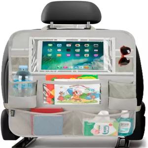 베일린 뒷좌석 차량 정리함 및 보관함 킥 매트 보호대 대부분의 자동차를 위한 여행용 액세서리 1팩 베이지