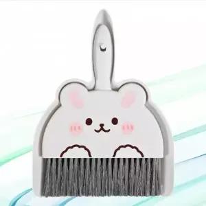 (타입 개구리)책상용 미니 빗자루 청소도구 휴대용 쓰레받기 세트_24993397