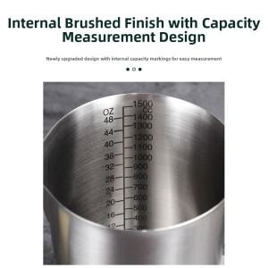 500/1000/1500/2000ML 스테인레스 스틸 컵 스케일이 있는 우유 거품기 주전자 녹 방지 대용량 눈금 표시