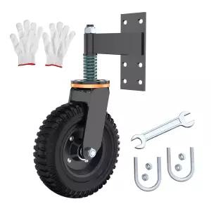 6인치 게이트 휠 미세한 철 고체 고무로 제작 최대 무게 용량 600파운드 목재 및 금속 파이프 대한 부식