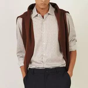 [하프클럽/닥스셔츠]레이온100 프린트 패턴 드레스셔츠 레귤러핏