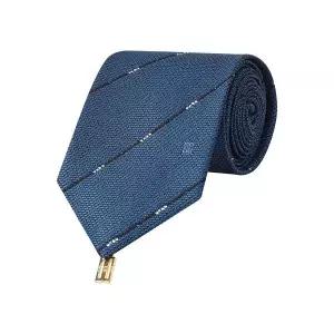 [하프클럽/닥스셔츠]실크혼방 사선 큐빅 스트라이프 넥타이 블루