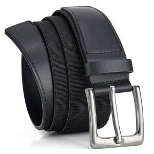 [미국배송] 남성용 LALATCH 탄성 땋은 벨트 스트레치 우븐 골프 청바지 바지 반바지용 노홀 경량 벨트