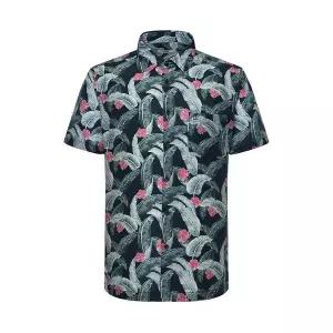 [하프클럽/닥스셔츠]레이온혼방 트로피칼 프린트 캐주얼 반팔셔츠 레귤러핏