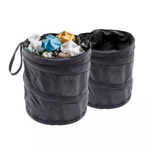 2팩 자동차 쓰레기통 접이식 - 컵 홀더 트럭 및 RV에 맞는 팝업 작은 공간용 미니 문용 휴대용 2PCS