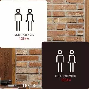 [골드스마일]LET PASSWORD1 부착형 정사각안내판 18x18cm