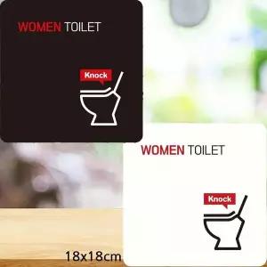 [골드스마일]WOMEN LET1 부착형 정사각안내판 18x18cm