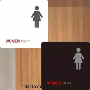 [골드스마일]WOMEN LET2 부착형 정사각안내판 18x18cm