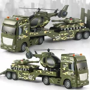 자이언트 군용 트레일러 자동차 군차 장난감 차량 운송 캐리어 남아 크리스마스 어린이날미니카 용장난감