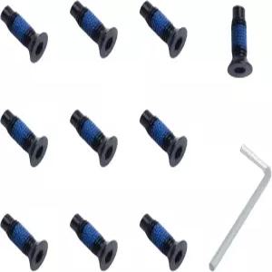 OZXNO 10pcs 스쿠터 이마 헤드 스크류 카본 스틸 고정 키트 육각 렌치가 있는 제거 방지 블랙