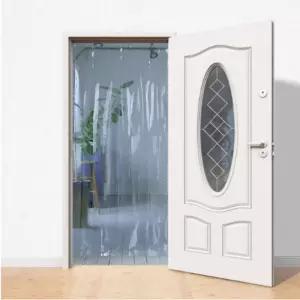 1개 블루투명 현관 비닐 문발 커튼 커텐 파리퇴치 비모기장 도어 방충 방망