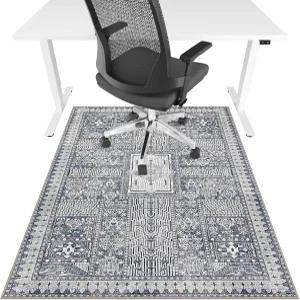 하드우드 바닥 및 타일 사무용 의자 매트 36인치 X 48인치 헤비 듀티 책상 컴퓨터 언더 데스크 러그 미끄럼