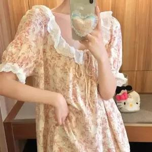 치마 롱 여름 잠옷세트 공주풍 MN 커플 잠옷 겉옷 그림 반팔 OOTD2