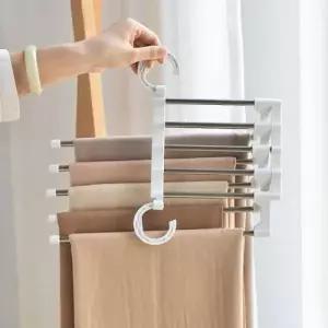 접이식 다기능 5단 논슬립 바지걸이 틈새 행거 옷걸이_24997188