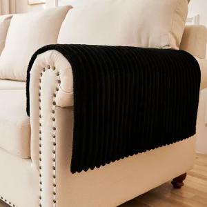 소파용 미끄럼 방지 팔걸이 커버 퍼지 세트 2개 세탁 가능한 두꺼운 소프트 리클라이너 의자 팔 보호대