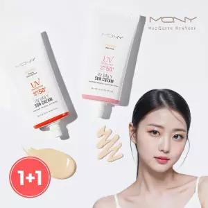 이지하우스 1+1 맥퀸뉴욕 UV 데일리 톤업선크림 /대용량 수분 썬 스크린 스포츠 선크림 SPF50+ 2타입 50ml