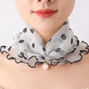 스카프 진주 골프 패션 넥워머 목 커버 매쉬 쉬폰 가리개 망사 넥 목커버 목카바