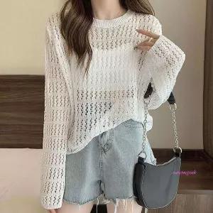 남성 폴라 망사 긴팔 여름 0057 여성 4컬러 니트 그물 조끼무 박시 캐시미어 롱가디건abc342