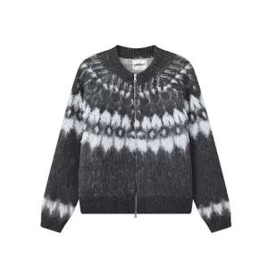 남성 가을 니트 롱 긴팔 상의 페어아일 브이넥 기모 가디건 스웨터 CH3