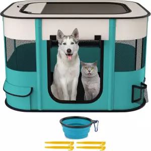 개와 고양이를 위한 NOCOEX 접이식 놀이펜 휴대용 상자 애완용 개집 텐트 울타리 강아지 실내 야외 여행