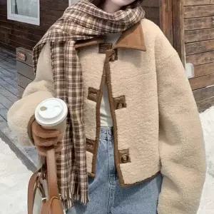 여자 쇼트 스웨이드 양면에 퍼 모피코트 코트 입기 일체형 OP1