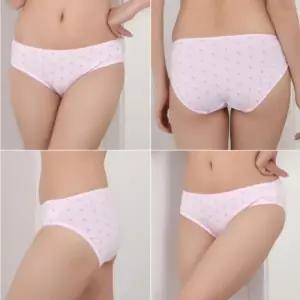 [STYLELUX]귀여운 리본패턴 면 미디팬티