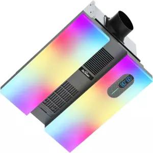 ROJOSAN 욕실 배기 팬 히터 포함 스마트 블루투스 스피커 2개의 열 레벨 습도 및 냄새 센서 RGB 3개의 CCTV
