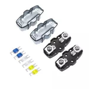 리코일 ZMFH11-2 인라인 미니 ANL 또는 퓨즈 홀더 2팩 감속기 포함 0/2/4 게이지 입력 및 출력 1개 60A 80A