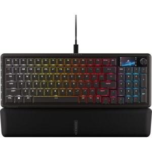 커세어 뱅가드 96 유선 기계식 게이밍 키보드 u2013 96% 레이아웃 MLX 플라즈마 선형 스위치 8000Hz 폴링 LCD 디스플레이 가상 스트림 덱 G-키 SOCD 플래시탭 QWERTY US 블랙